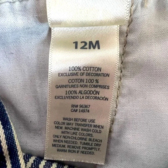 Oshkosh B’gosh stripped overalls size 12M - Picture 8 of 10